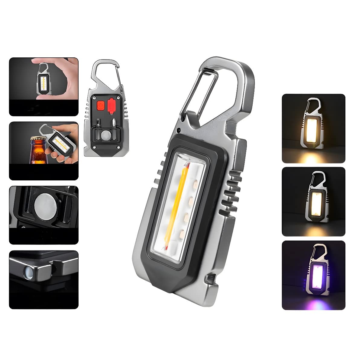 ELEPHANTBOAT 4 in 1 USB Rechargeble Keychain LED Flashlight 1000Lumens Yellow Light LED Magnet Mini Flashlight with Screwdrivers, Whistle, Multitool for Outdoor, Emergency, Night Walking ELEPHANTBOAT 4 in 1 USB Rechargeble Keychain LED Flashlight 1000Lumens Yellow Light LED Magnet Mini Flashlight with Screwdrivers, Whistle, Multitool for Outdoor, Emergency, Night Walking